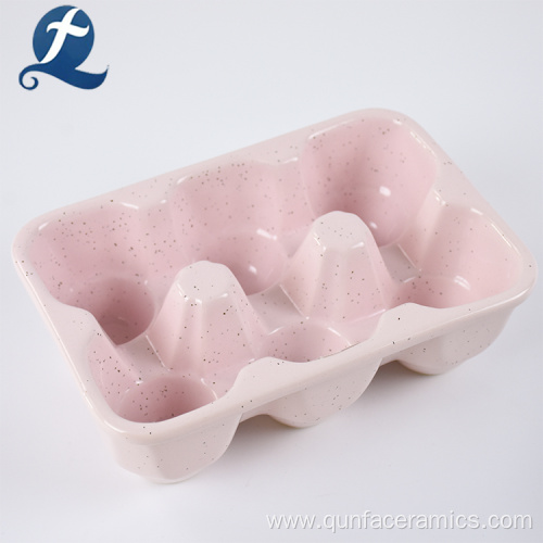 Useful Solid Speckled Color Ceramic Egg Plate